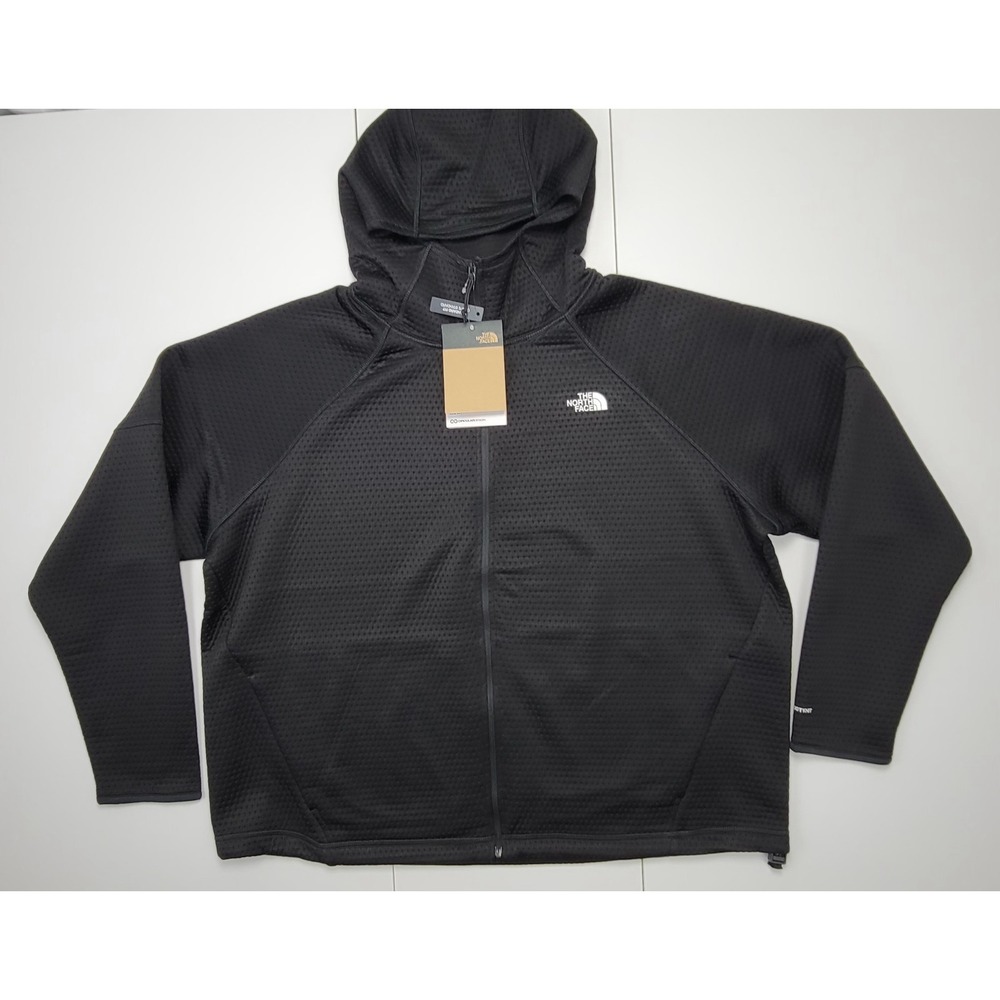 The North Face Women's Black Hooded Jacket W Plus Dotknit Thermal Size 1X New